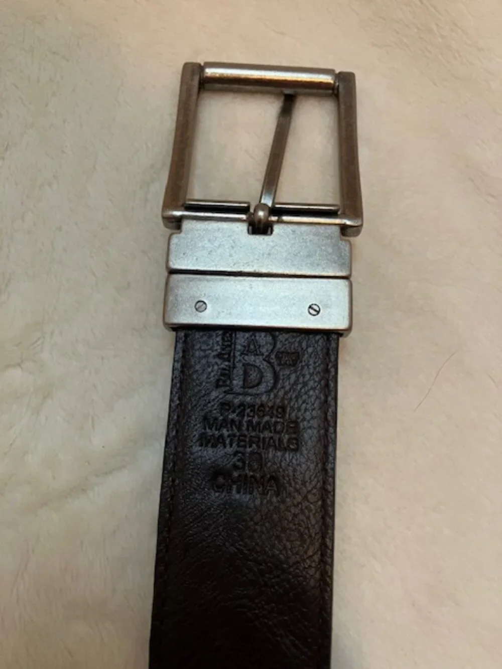NWOT Bill Adler black faux leather belt size 38